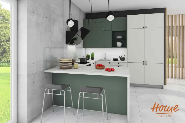 Sektorové kuchyne Decodom HOME - Zelena verde, svetlo sivá_2